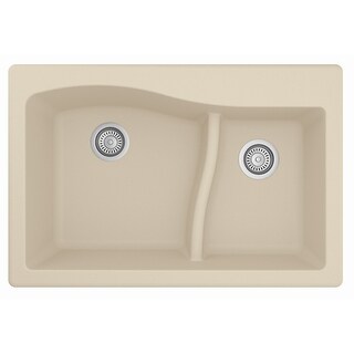 Karran Drop-In Quartz 33 in. 1-Hole 60/40 Double B