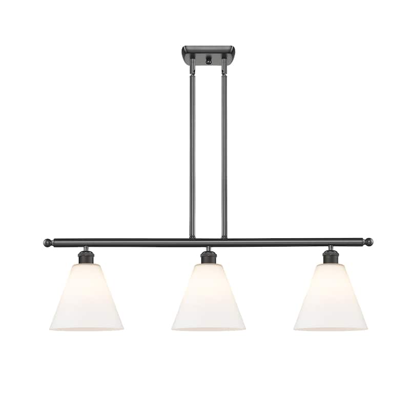 Innovations Lighting Berkshire - 3 Light 36" Stem Hung Island Light - Oil Rubbed Bronze/Matte White