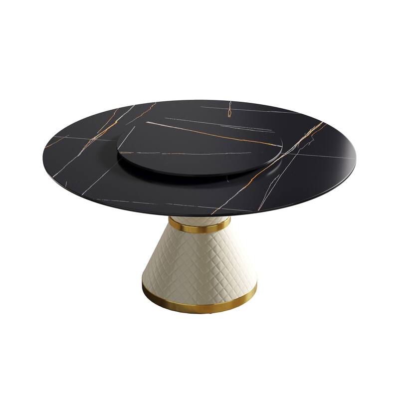 59" Round Dining Table Modern Kitchen Table for 6~8 People