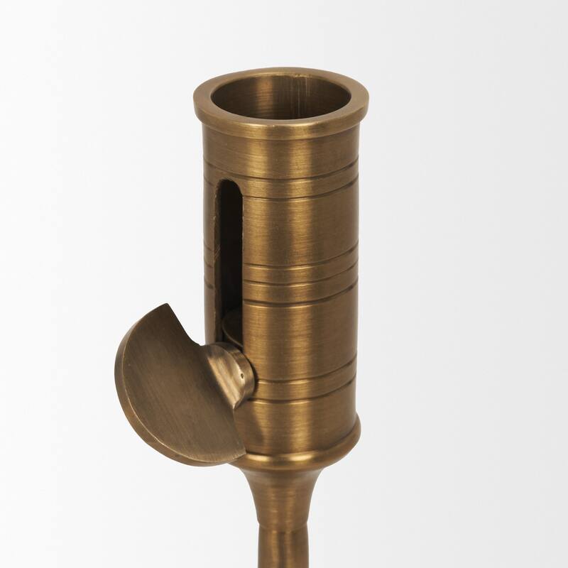 Chantria Large Solid Natural Brass Adjustable Taper Candle Holder