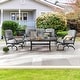 preview thumbnail 1 of 21, Patio Festival 4-Piece Outdoor Metal Sofa and Chair Set with Coffee Table