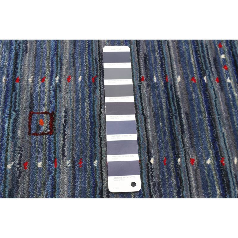 ECARPETGALLERY Hand Loomed Kashkuli Gabbeh Dark Navy Wool Rug - 3'1 x 4'7