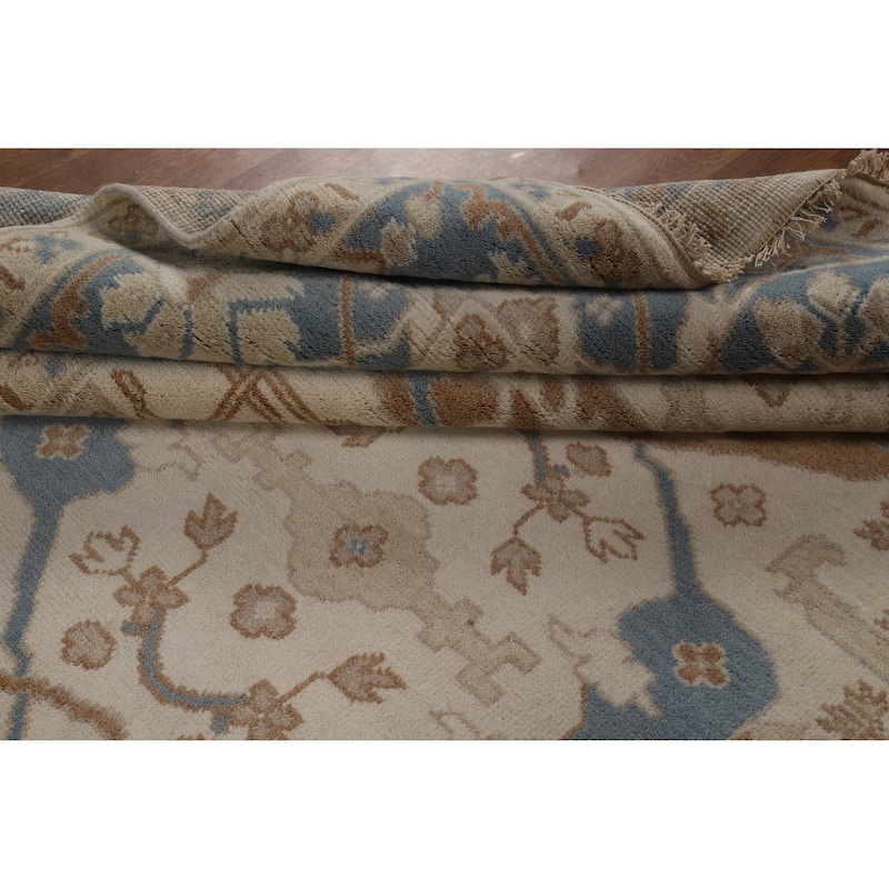 Transitional Oushak Indian Area Rug Handmade Wool Carpet - 8'1" x 10'0"