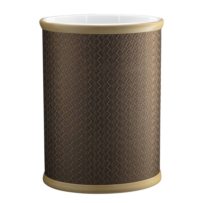 SAN REMO 13qt Oval Wastebasket with Liner (2pc Set) - Gold
