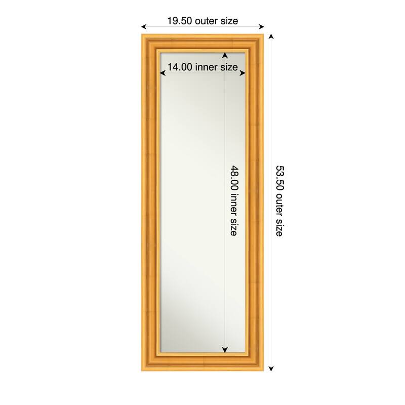 Sierra Non-Beveled Wood Framed Full-Length On the Door Mirror - 20 x 54 in - Sierra Gold