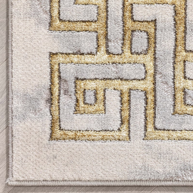 Well Woven Fairmont Huntington Contemporary Marble Border Area Rug - 2' 3" x 7' 3"