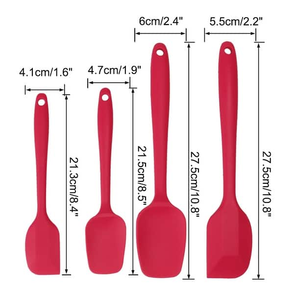 1pc silicone kitchenware set with short wooden handle, non stick