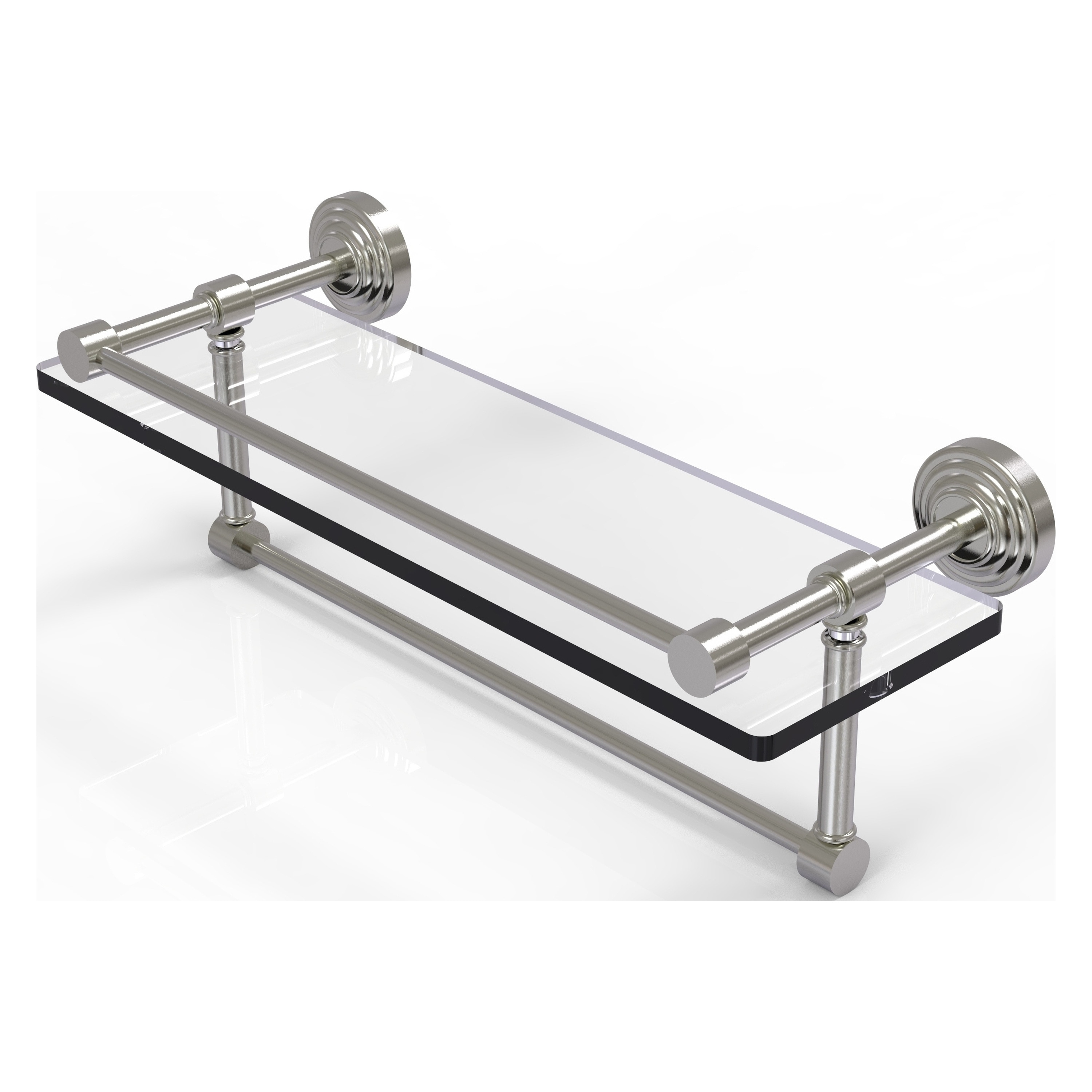 Allied Brass 16 Inch Gallery Glass Shelf with Towel Bar Bed Bath