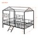 preview thumbnail 4 of 10, Full Size Metal House Bed Frame with Slatted Support, Black