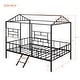 preview thumbnail 3 of 22, Metal House Bed Frame Full Size with Slatted Support No Box Spring Needed