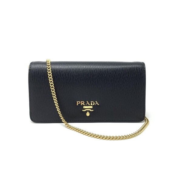 prada leather chain wallet