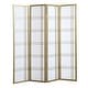 preview thumbnail 5 of 10, Roundhill Furniture Seto White Wood and Paper 4-panel Room Divider Screen
