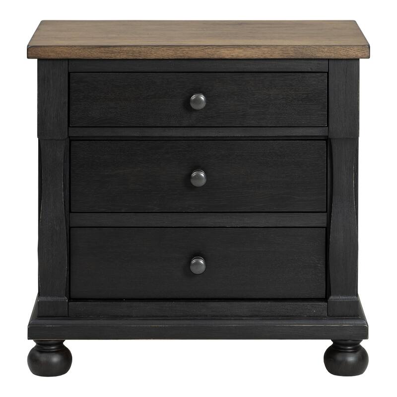 Furniture of America Lucan II 5-Piece Farmhouse Black Solid Wood Panel Bedroom Set