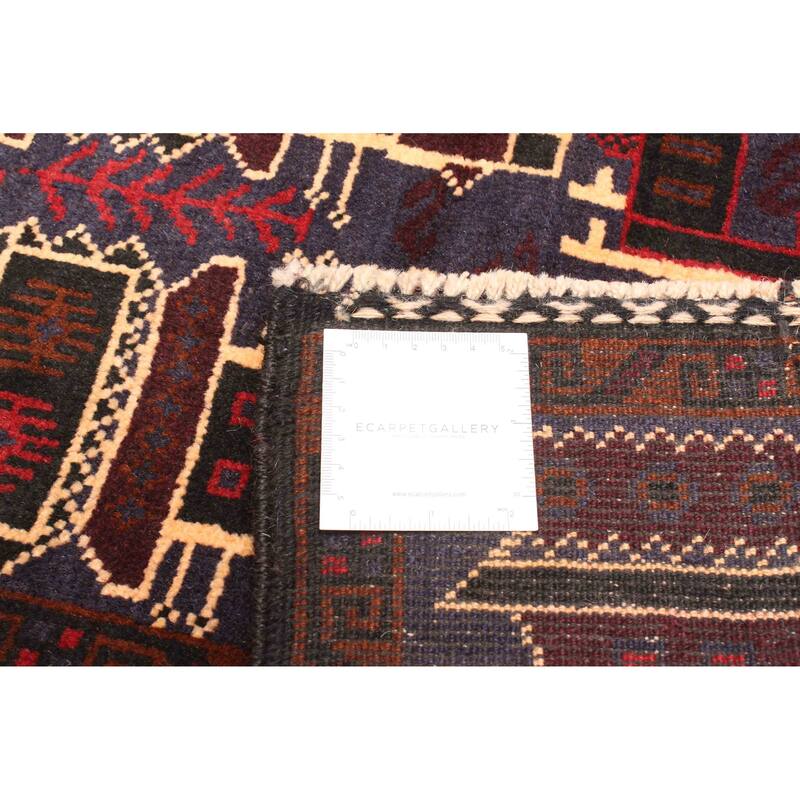 ECARPETGALLERY Hand-knotted Teimani Dark Blue Wool Rug - 2'8 x 4'6