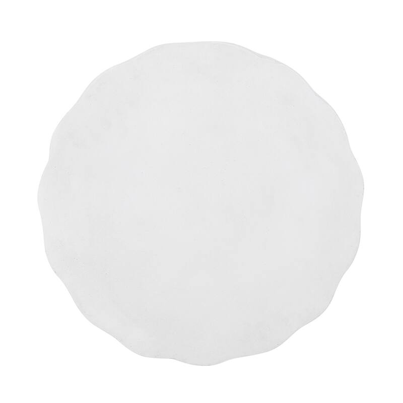 Lightweight Concrete Side Table, Antique White Accent Table for Indoor & Outdoor Use