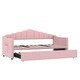 preview thumbnail 5 of 5, Modern Upholstered Adjustable Height Pop Up Trundle Twin Daybed with Type-C Charging Port