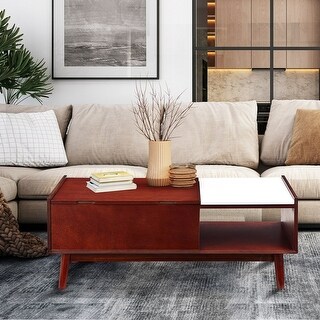 Wood Lift Top Coffee Table with Hidden Storage and Shelf for Living ...