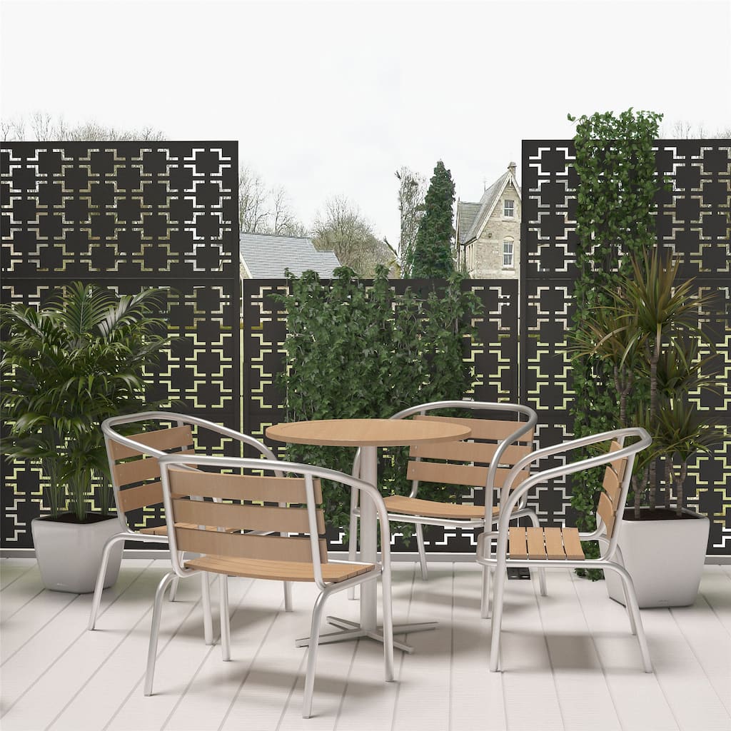 Outdoor Privacy Screen Panel Free Standing Square - 76x47