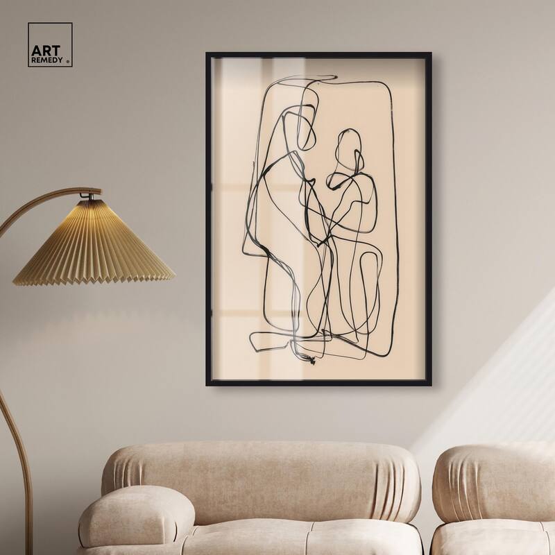 Embrace of Lines II Shadowbox by Art Remedy