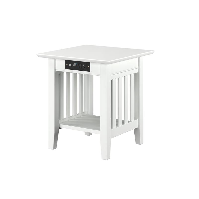 AFI Mission End Table Set of 2 with Built-in Charger