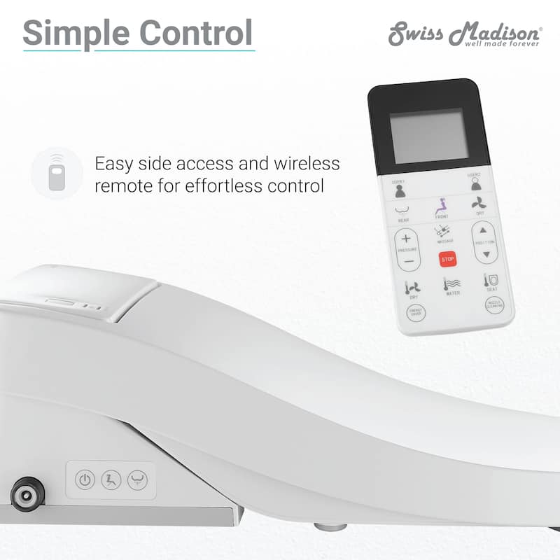 Lugano Smart Toilet Seat Bidet - 20.3" x 15.15" 5.7"