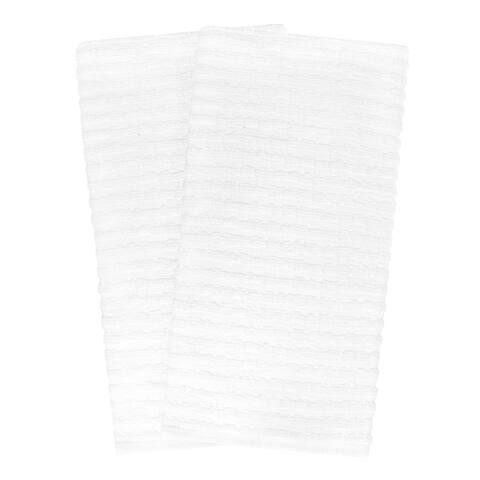 Royale Solid White Cotton Kitchen Towels (Set of 2)