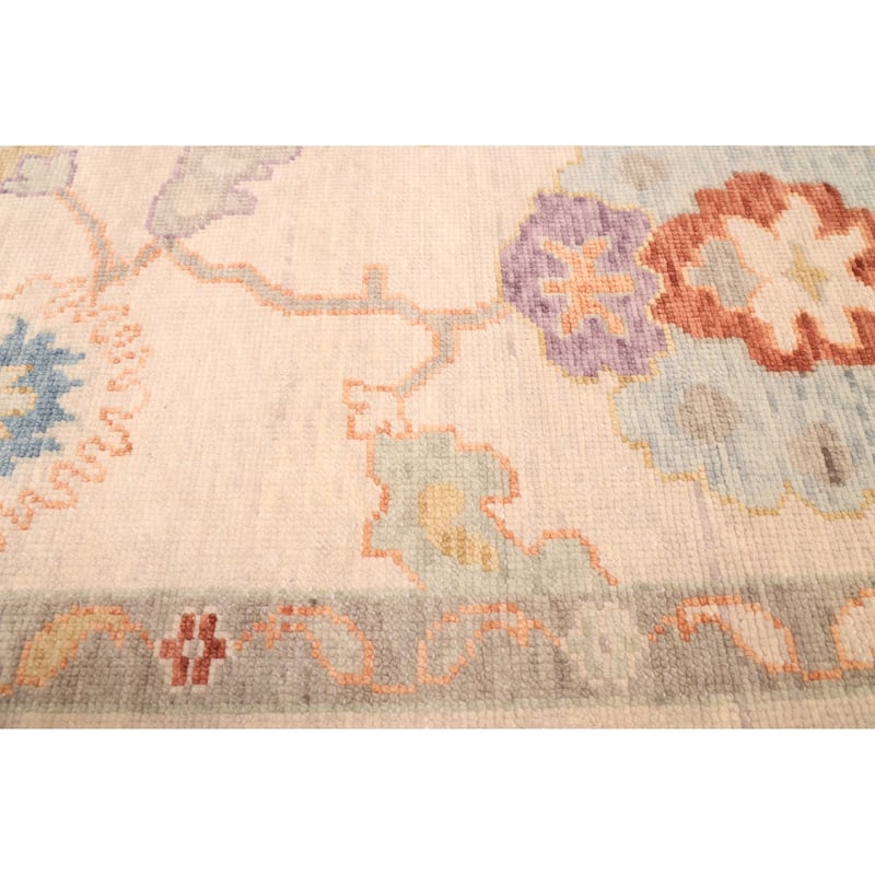 ECARPETGALLERY Hand-knotted Modern Oushak Ivory Wool Rug - 8'1 x 10'1