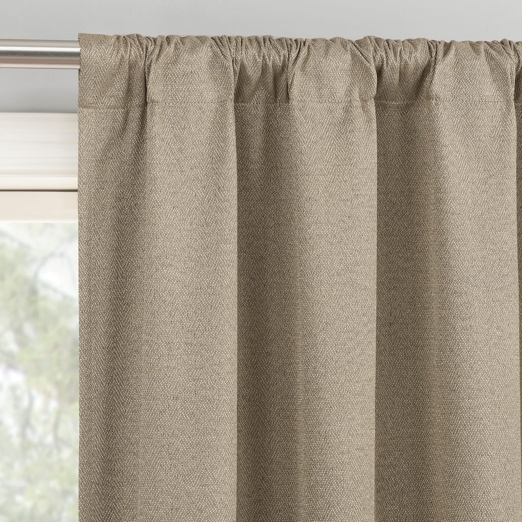 Sun Zero Prescott Herringbone Magnetic Closure Total Blackout Rod Pocket 2-Piece Curtain Panel Pair