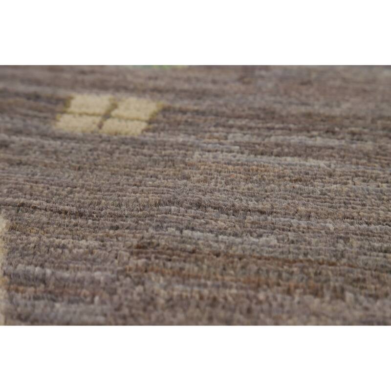 Hand Knotted Oriental 100% Wool Carpet Transitional All-Over Brown Oushak Area Rug - 11' 6'' X 9' 0''