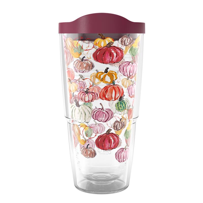 Tervis Sara Berrenson Fall Pumpkin Pattern Made in USA Double Walled Insulated Travel Tumbler, Classic - 24oz