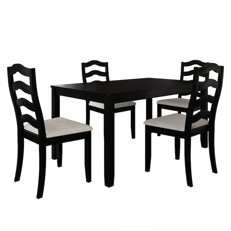 CraftPorch Sophistique 5-piece Wooden Dining Set - Black