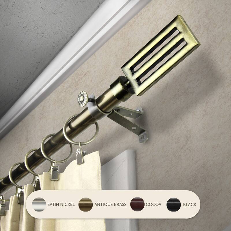 InStyleDesign Cavalier Curtain Rod - 28 to 48 inches - Antique Brass