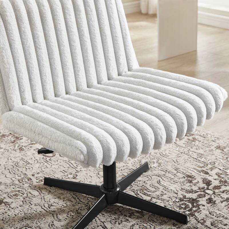 Adjustable Swivel Criss Cross Chair, Wide Seat Office Chair Vanity Chair