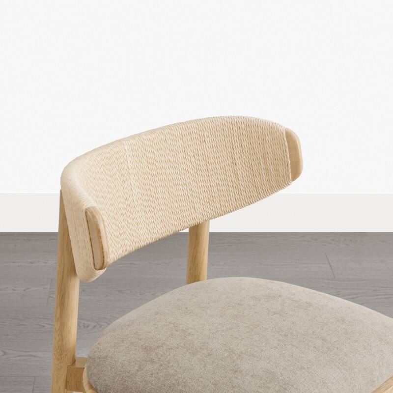Spruce & Spring Modern Dining Chair with Handwoven Rope Back
