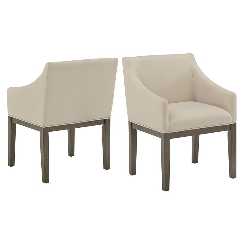 Tromso Weathered Grey Finish Fabric Dining Chair (Set of 2) by iNSPIRE Q Modern - Slope Arm