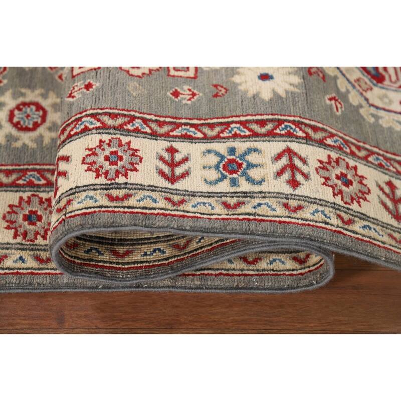 Geometric Kazak Runner Rug Handmade Traditional Wool Carpet - 2'8" x 16'4"
