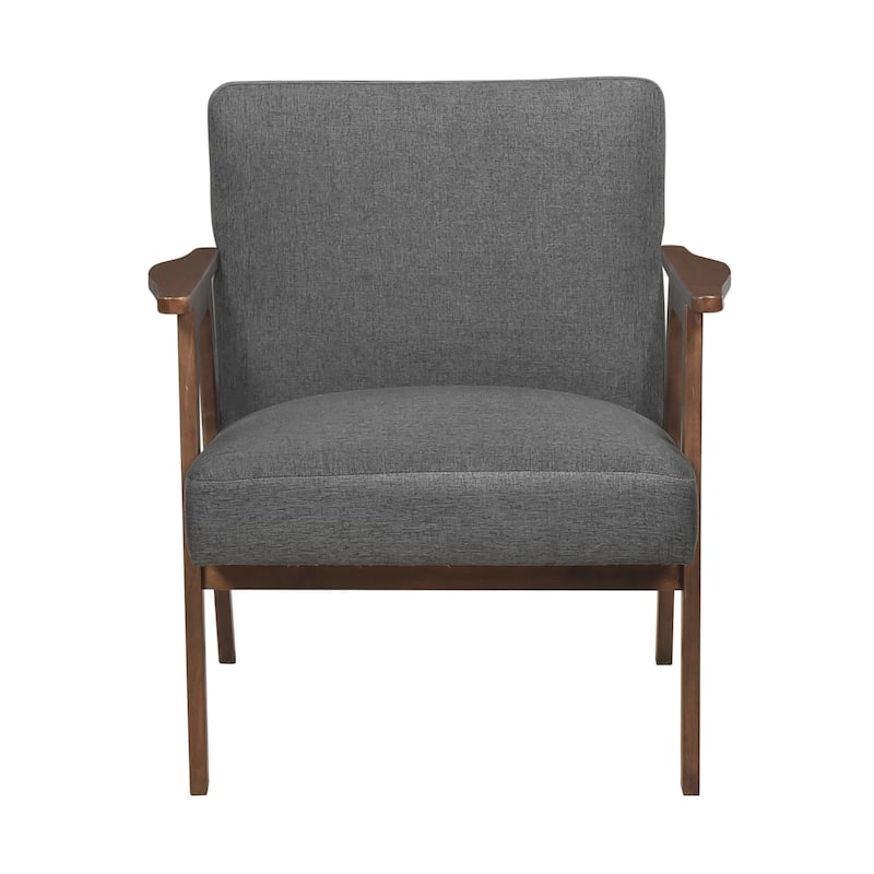 Dean 27" Textured Fabric Accent Chair - Solid Rubberwood Frame