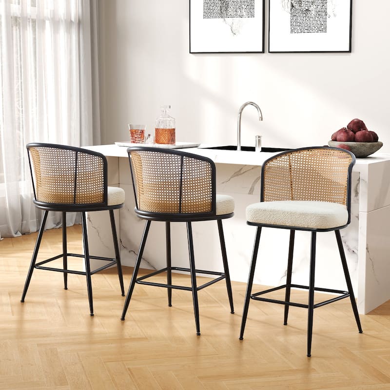 26"/29" Rattan Upholstered Bar Stool /Counter Stools Set of 2/3/4