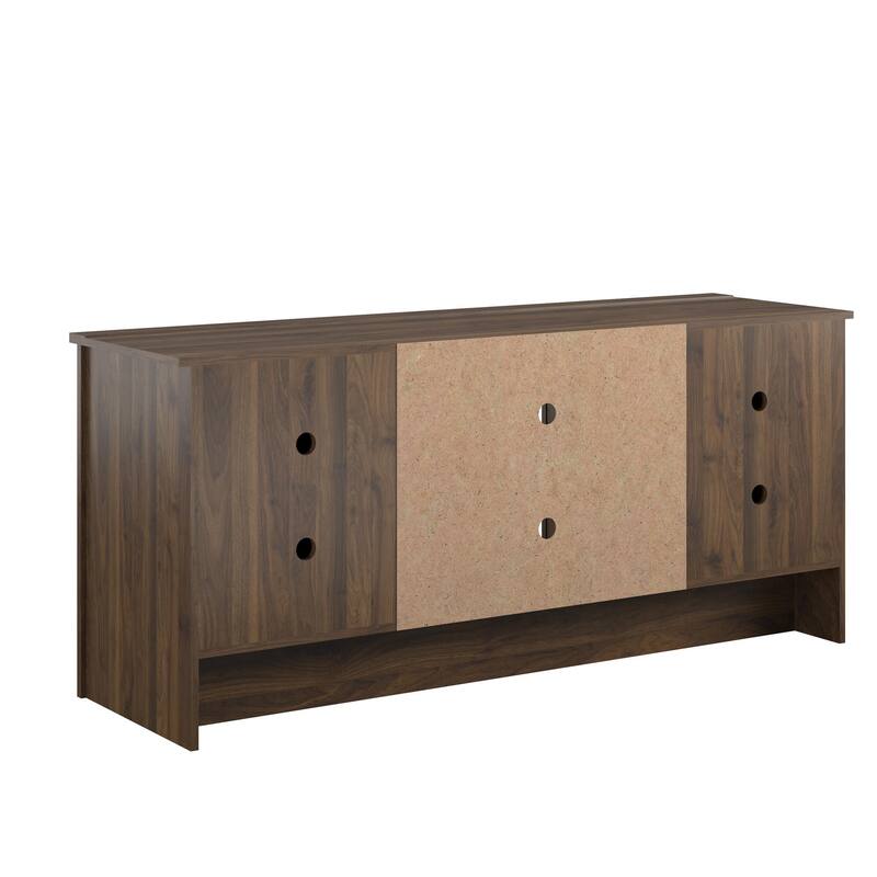 Roomfitters Modern TV Stand for TVs up to 65 Inches with Side Storage Cabinets, Engineered Wood, Walnut - Walnut