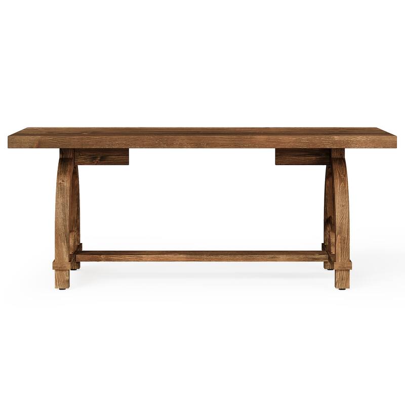 Solid Wood Coffee Table, Rectangular Cocktail Table, Living Room Center Tea Table