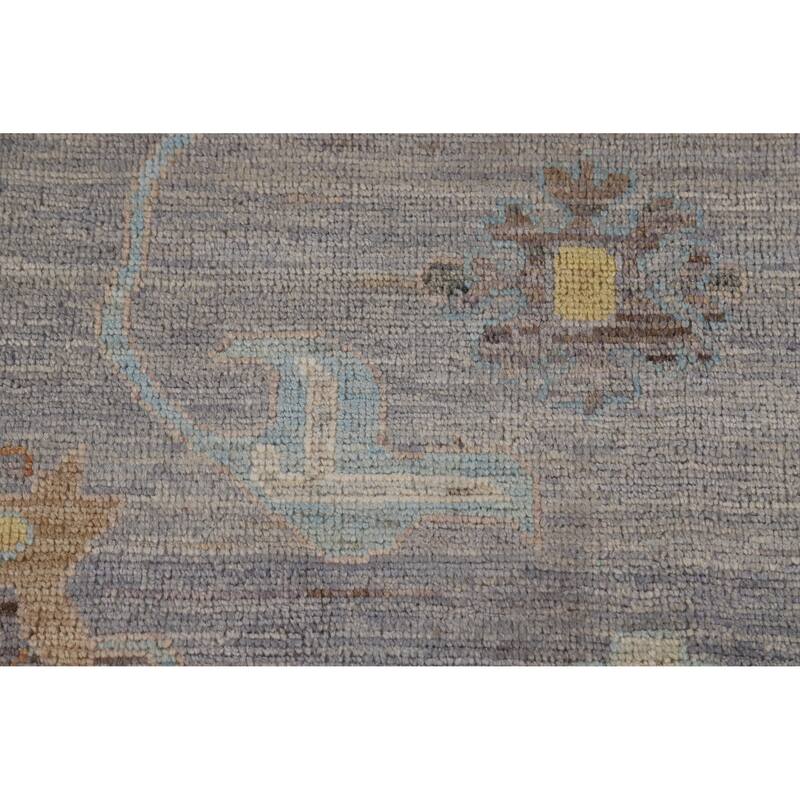 Hand Knotted Oriental 100% Wool Carpet Transitional All-Over Purples Oushak Area Rug - 9' 6'' X 8' 0''