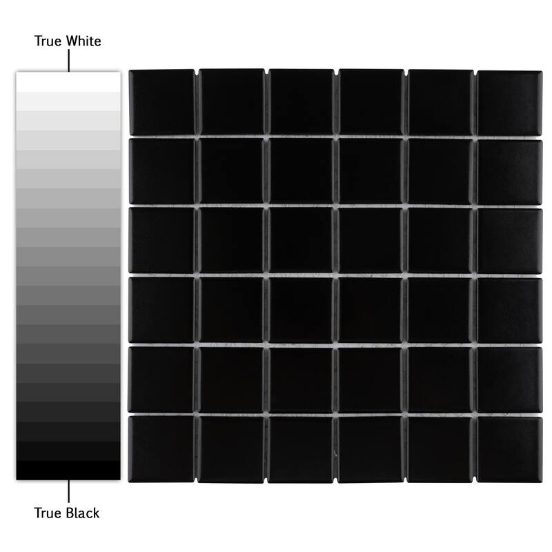 Merola Tile Metro Quad Matte Black 11-3/4" x 11-3/4" Porcelain Mosaic Floor and Wall Tile - Case (10 Tiles)