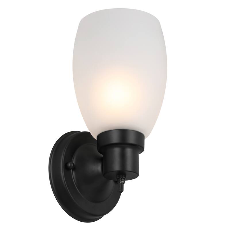 Lydia Matte Black Dimmable 1-Light Wall Sconce - Matte Black