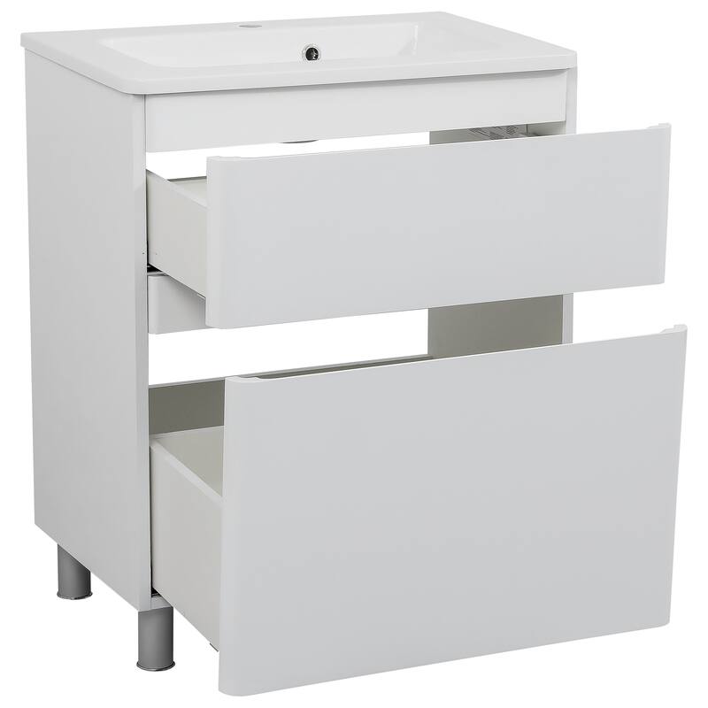 Modern Free Standing Bathroom Vanity with Washbasin | Comfort Collection mirror Omega R-line 32" included