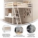 preview thumbnail 35 of 60, Traditional Wood Slat Loft Bed with Integrated Desk & Ladder