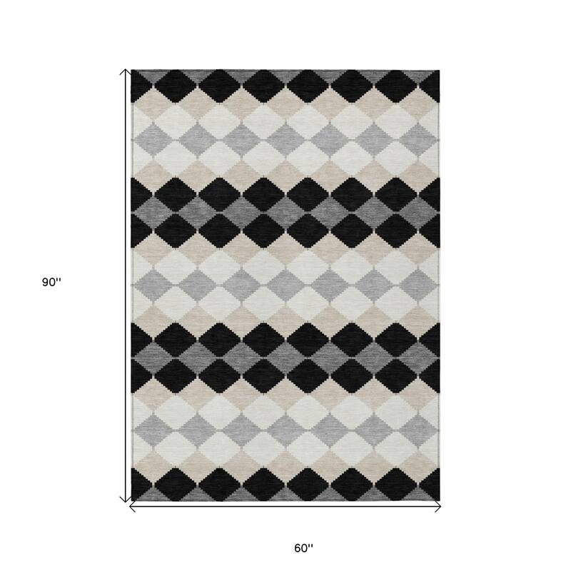 HomeRoots Geometric Transitional Rectangle Outdoor Rug