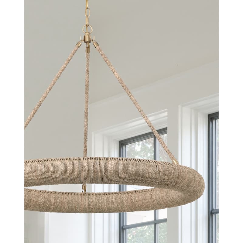 Oakley 1 Light Soft Gold Chandelier - 32"W x 3.5"H x 32"D