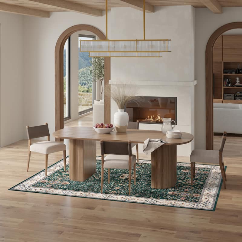 Licensed HGTV Everyday Chic Soft Flannel Zero Pile Printed Non-Slip Washable Indoor Area Rug