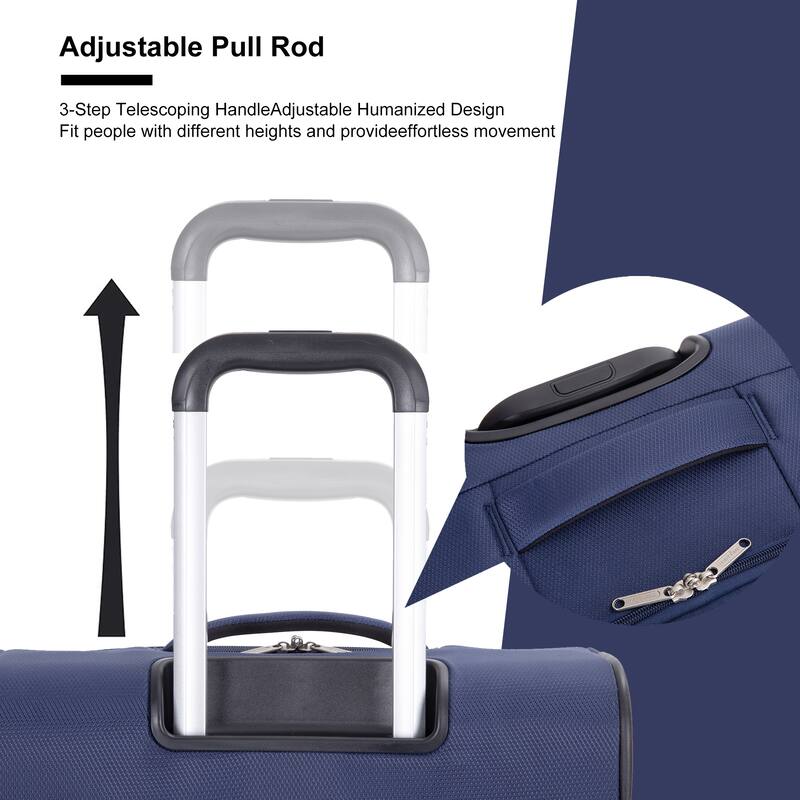 Durable 3-Piece Polyester Luggage Set (18" Carry-On, Travel Bag, Toiletry Bag) with 360° Spinner Wheels