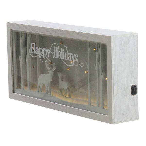 Shop 12 Lighted Happy Holidays Reindeer Christmas Shadow Box